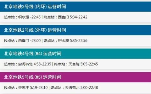 北京地铁几点开始到几点结束 最早21:56结束/4:53运营