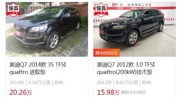 奥迪q7最新价格 2022新款售价63万元(二手价20万)