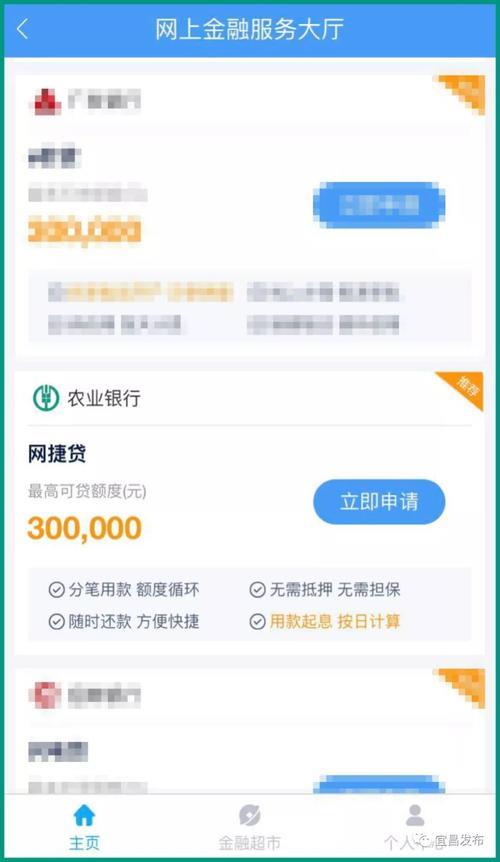 农业银行网捷贷：额度高达30万，申请流程简单