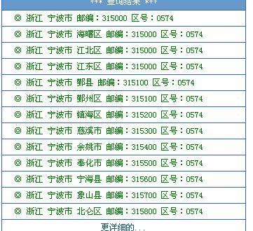 宁波区号电话号码查询